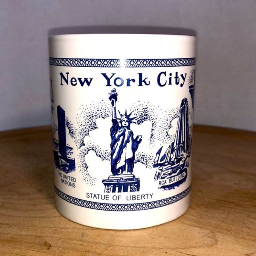 Vintage New York City Souvenir Coffee Cup with Attractions